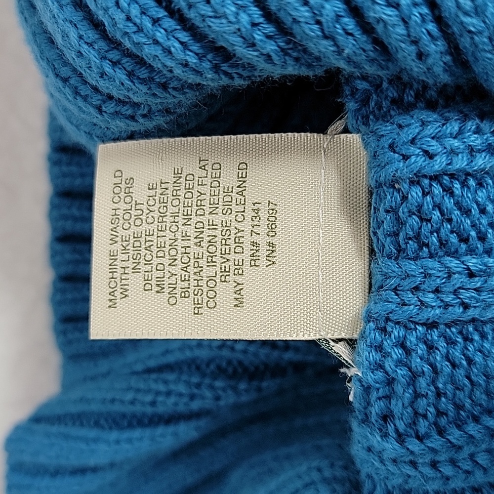 L.L. Bean Women's Blue Short Sleeve Cable Knit Cardigan Sweater, S - Picture 6 of 7